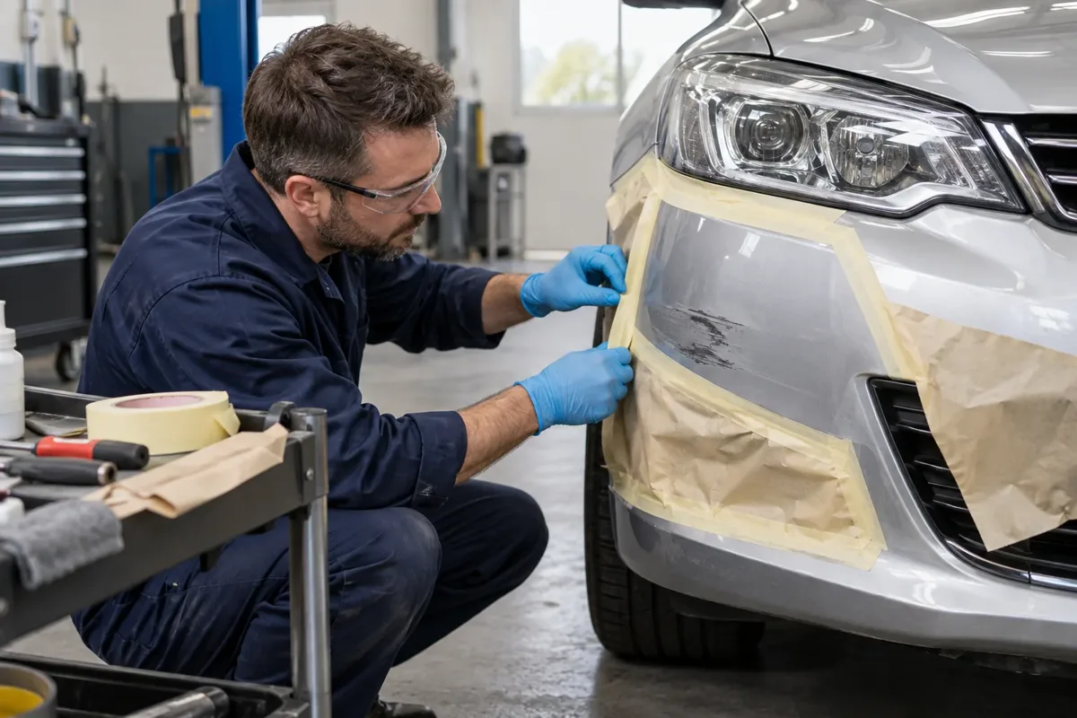 Bumper scuff repair work